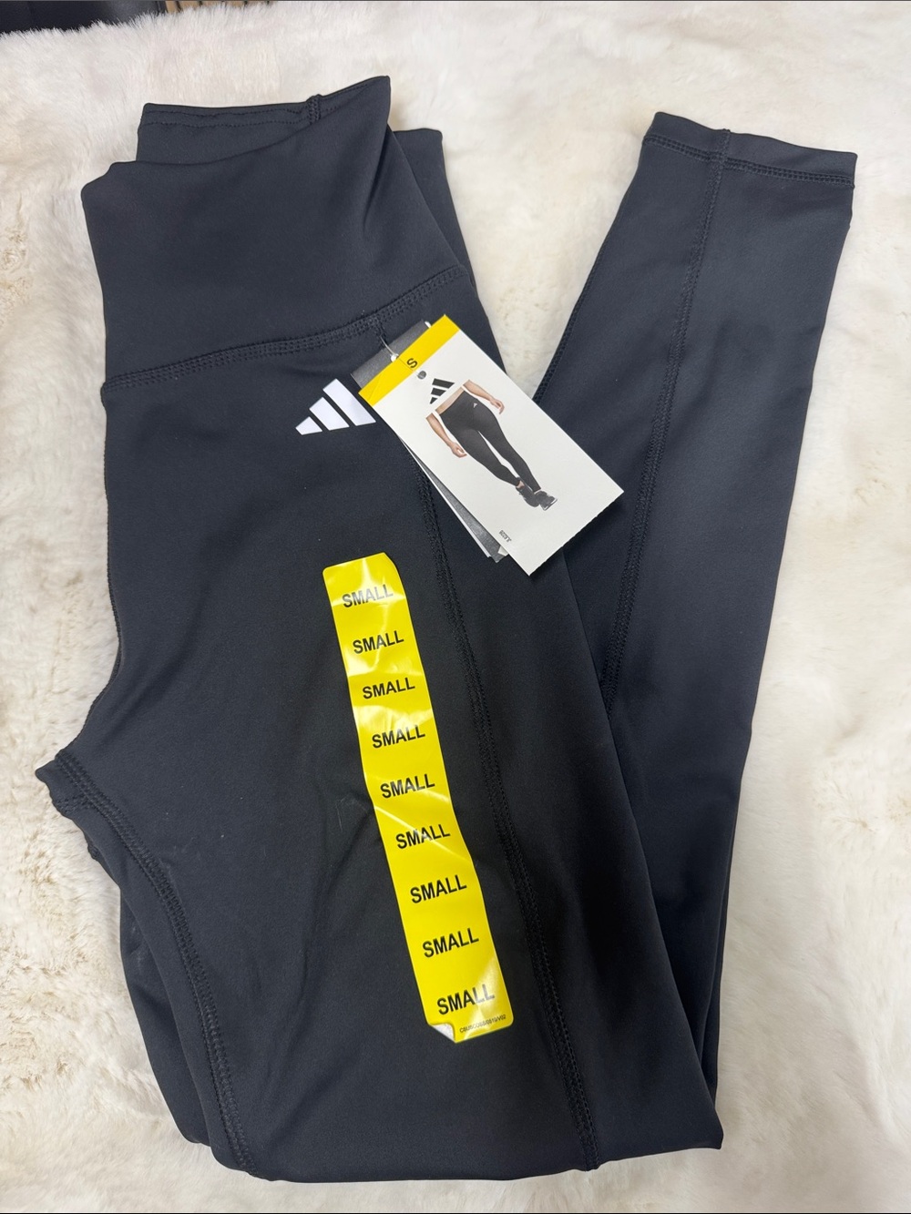 adidas Kids Black Performance Leggings with White Logo
